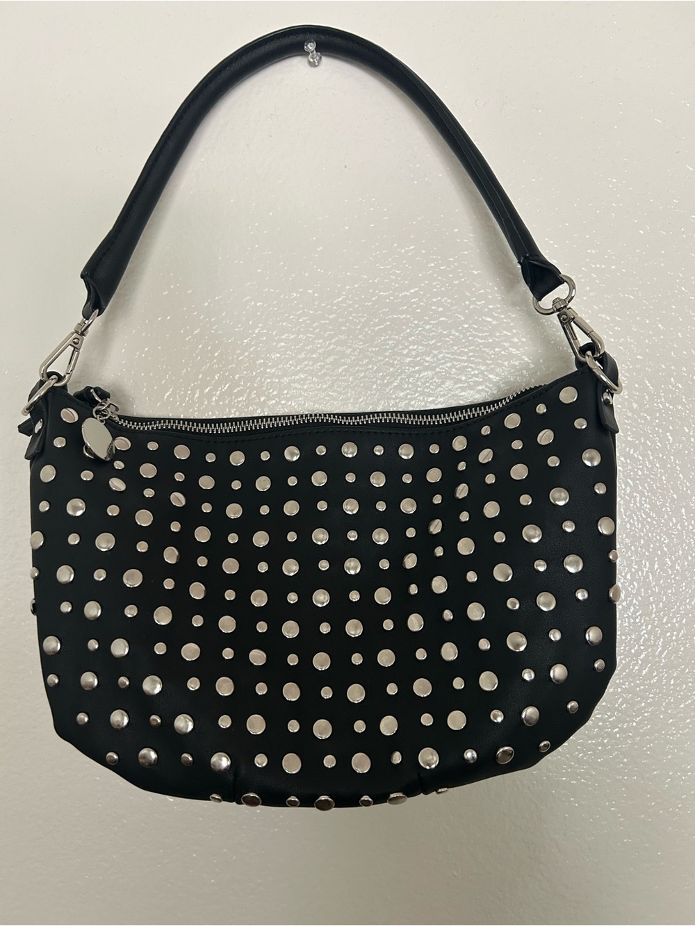 Black Studded Hobo Satchel - Classic Edge